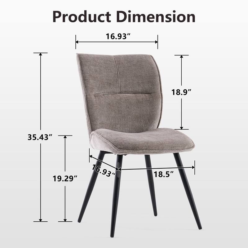 Fabric Upholstered High Back Dining Chairs Set of 2