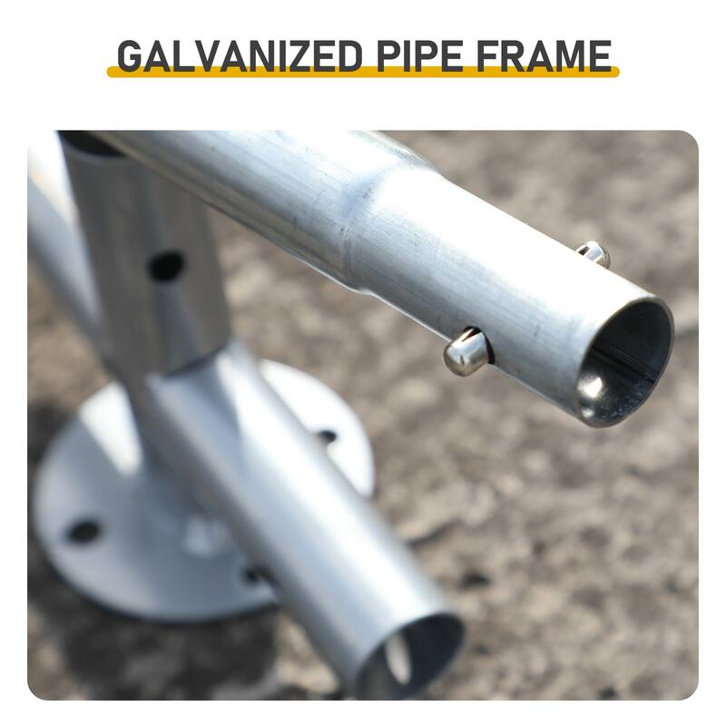 13x10 ft Metal Chicken Coop with Walk-In Run and Waterproof Cover