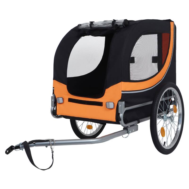 Large Folding Bike Trailer For Dogs - 66lb Capacity All-Terrain Pet Carrier, Durable Steel Frame For Cycling