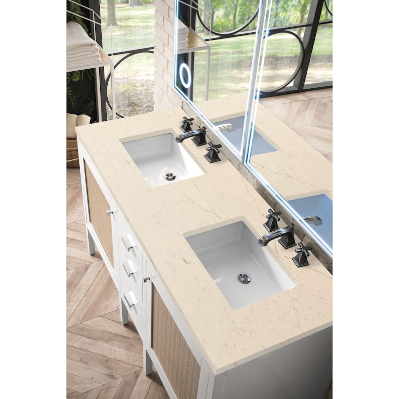 James Martin Vanities Addison 60" Double Vanity, Glossy White