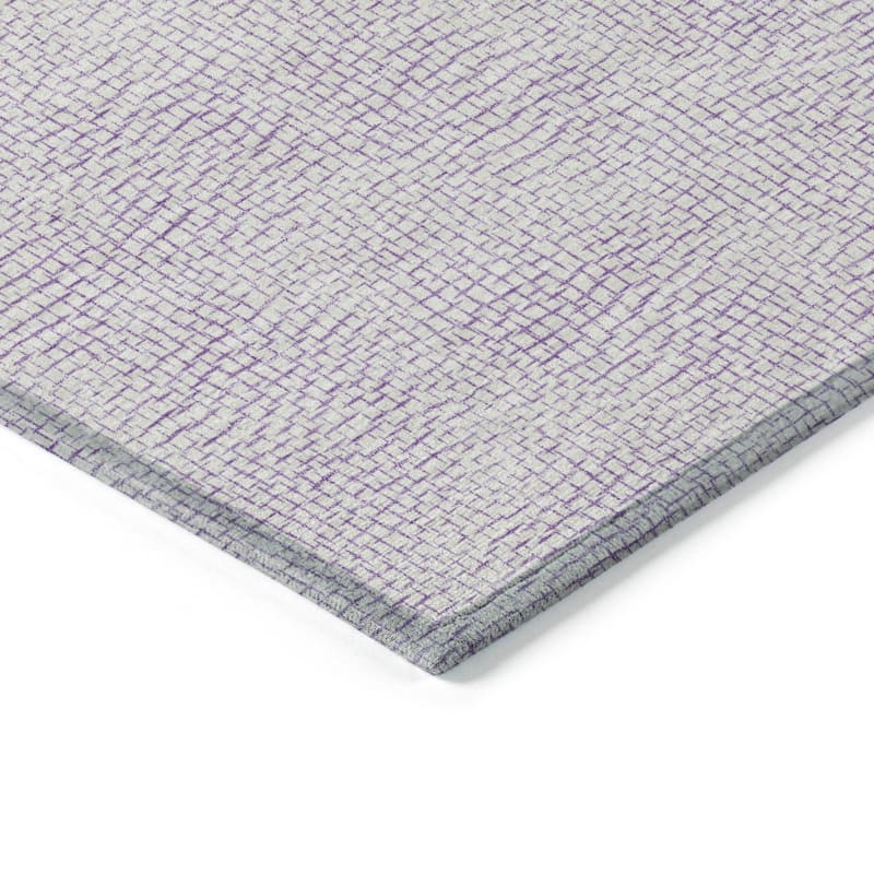 Machine Washable Indoor/ Outdoor Solid Causal Chantille Rug