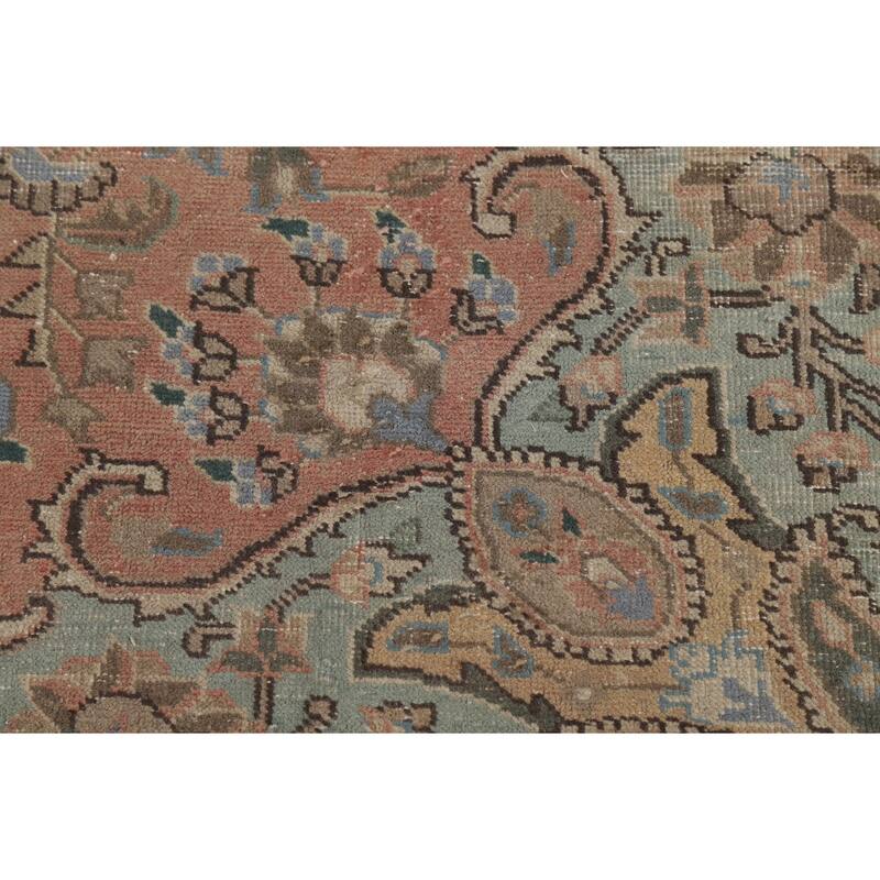 Floral Tabriz Persian Area Rug Handmade Living Room Wool Carpet - 9'8"x 12'7"