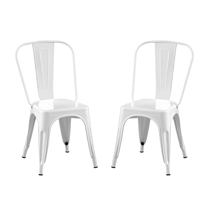 Industrial Metal 18 Inch Stackable Dining Chair Set