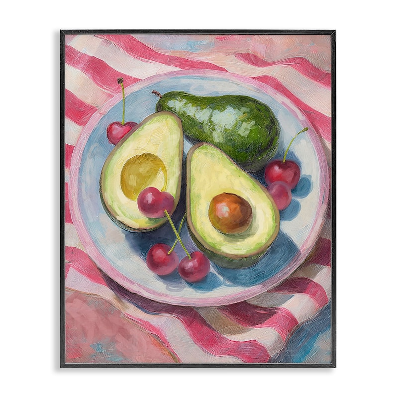 Stupell Avocado & Fruits Meal Framed Giclee Art Design By Lil' Rue - 16 x 20 - Black
