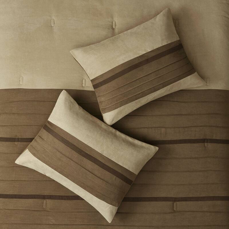 GDF Studio - Palmer 7-Piece Pieced Faux Suede Comforter Set