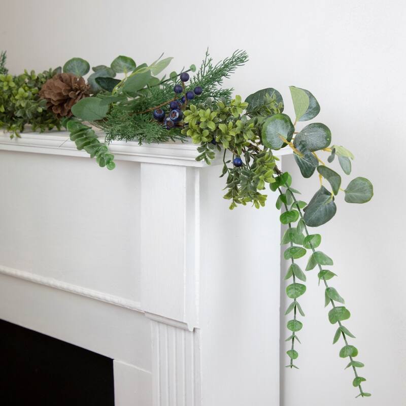 Eucalyptus Pine Artificial Christmas Garland 5' x 8" Unlit