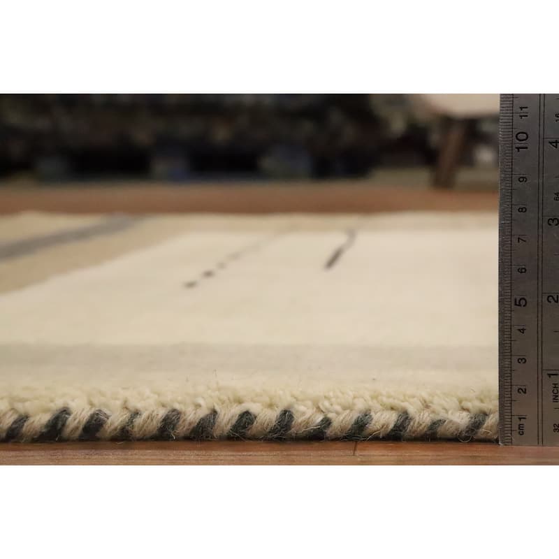 Hand Knotted Oriental 100% Wool Carpet Modern Modern Brown Gabbeh Area Rug - 6' 6'' X 4' 5''