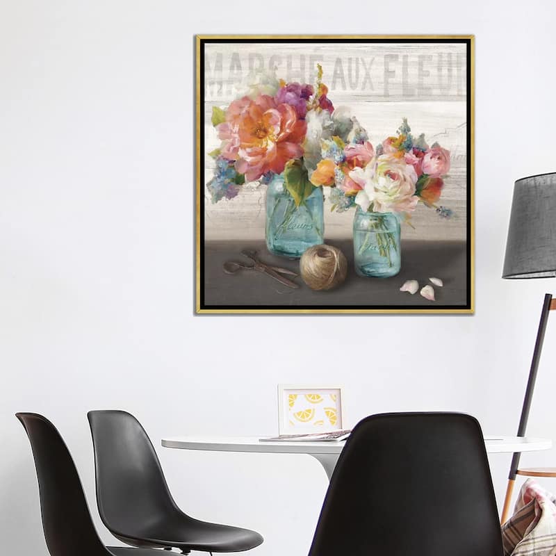 iCanvas "French Cottage Bouquet III" by Danhui Nai Framed Canvas Print