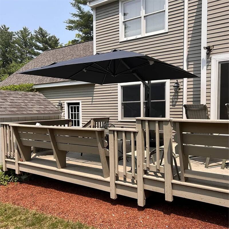 PURPLE LEAF Sturdy Heavy-duty Patio Cantilever Offset Umbrella with 360-degree Rotation