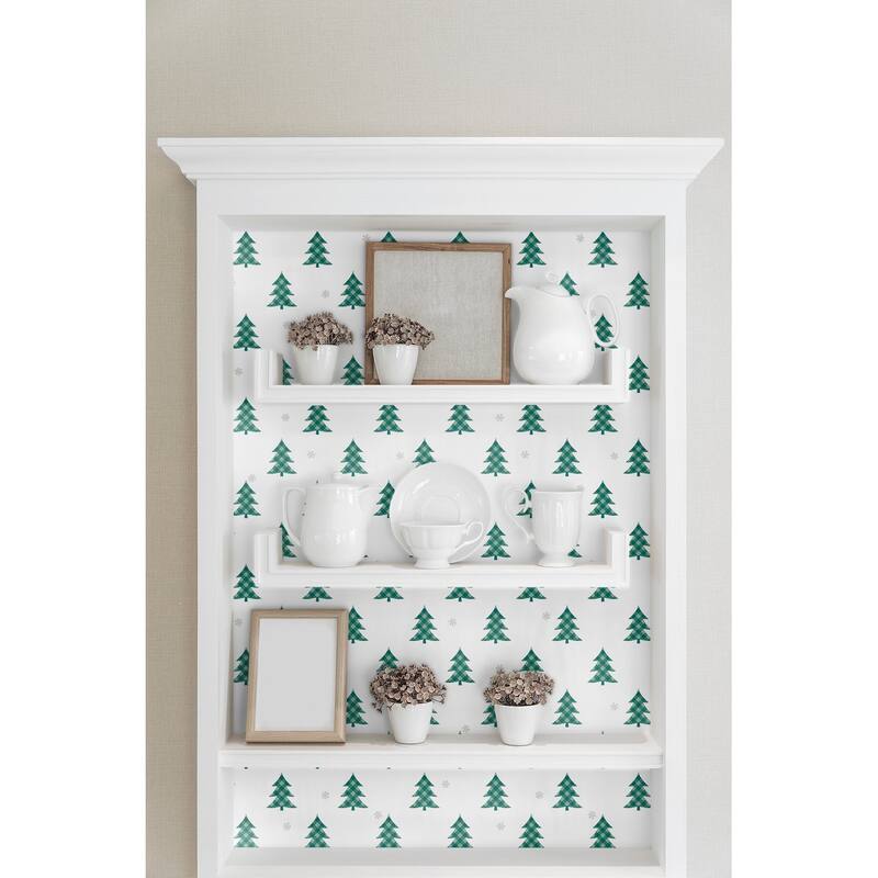 NextWall Plaid Pines Peel and Stick Wallpaper