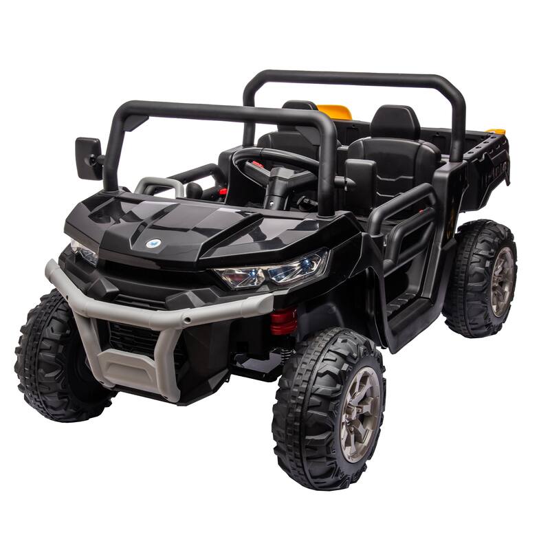Kids 24V Ride-On Dump Truck with Realistic Shovel, 2 Seater, Remote Control & LED Lights