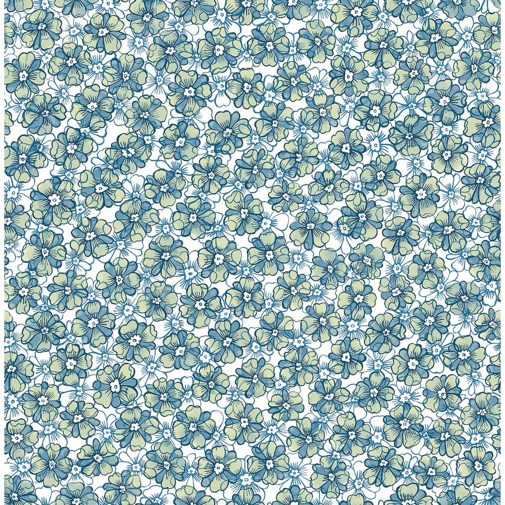 A-Street Prints Allison Blue Floral Wallpaper