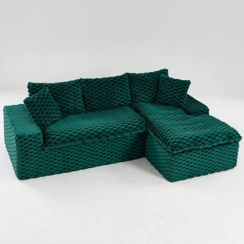 L-Shaped Sleeper Sectional Sofa Convertible Straight Sofa, Loveseat and Chaise Lounge Set for Living Room