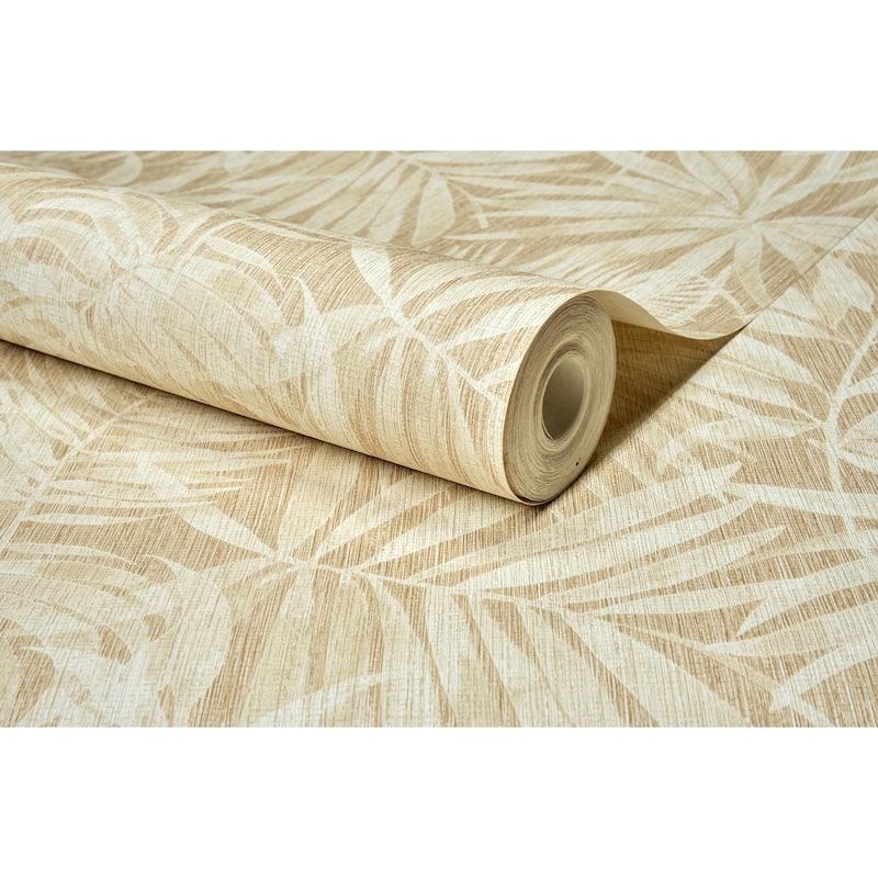 Chesapeake Sonny Light Brown Fronds Wallpaper