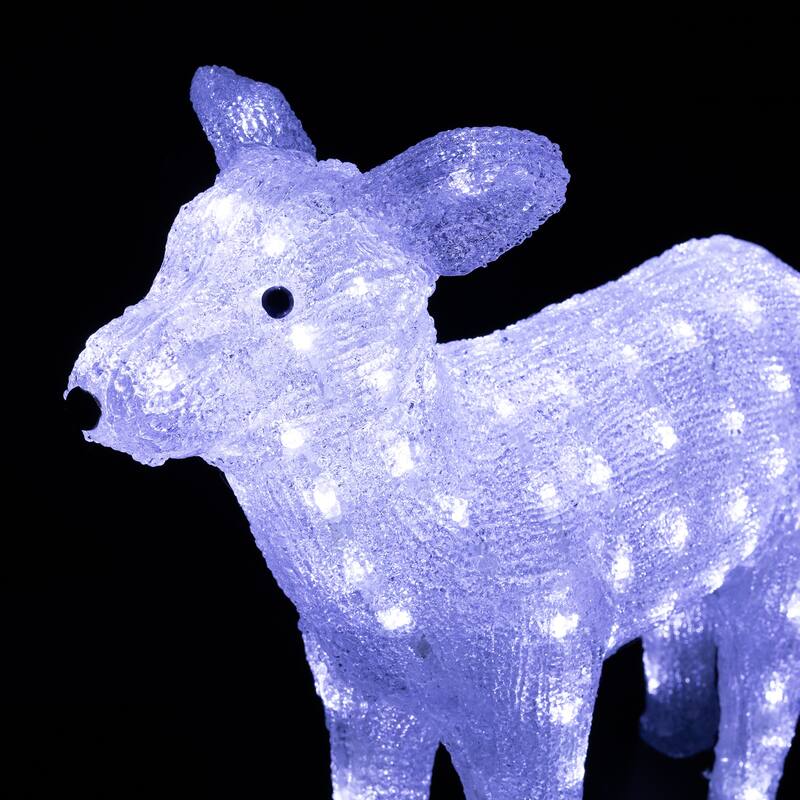 18" Lighted Acrylic Baby Reindeer Christmas Outdoor Decoration - Clear