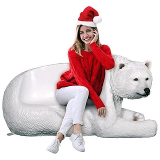 Design Toscano 'Brawny' Polar Bear Bench Christmas Sculpture