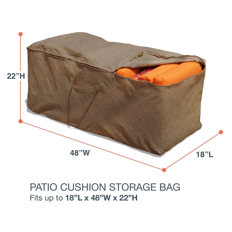 Budge StormBlock™ Mojave Black Ivory Patio Cushion Storage Bag - 22"H x 48"W x 18"Deep