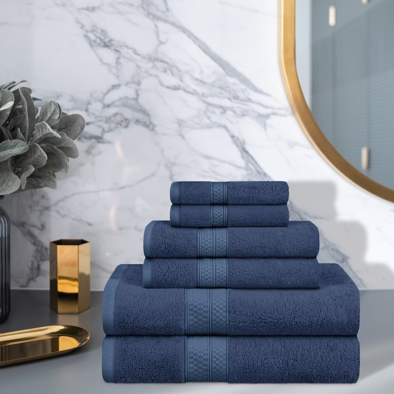 Superior Rayon from Bamboo and Cotton 6-Piece Towel Set - River Blue