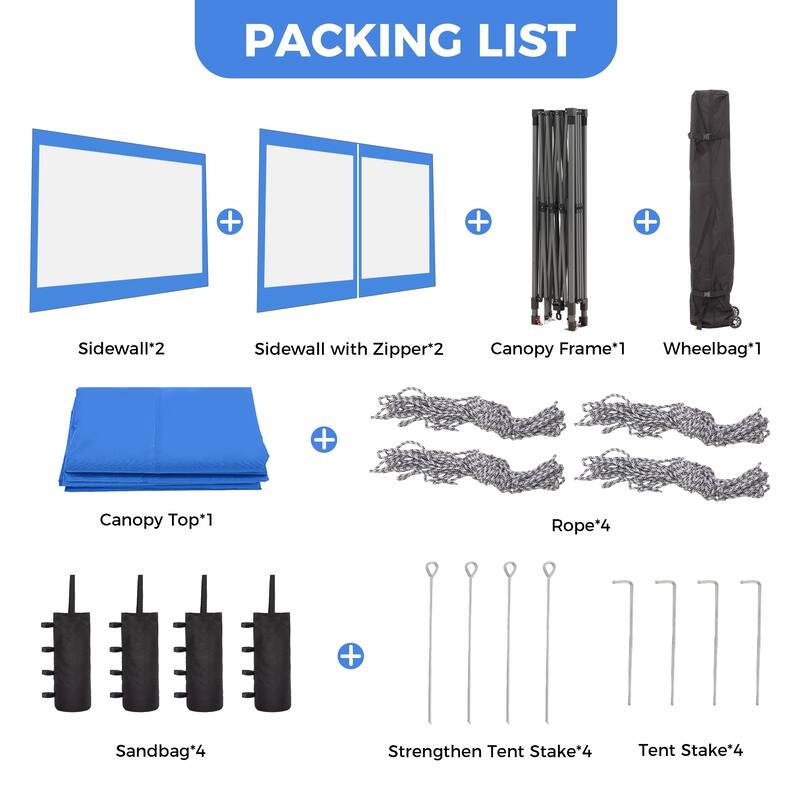 Ainfox 12x12FT Pop Up Canopy Tent with One Push Setup, Gazebo with 4 PVC Transparent Sidewalls