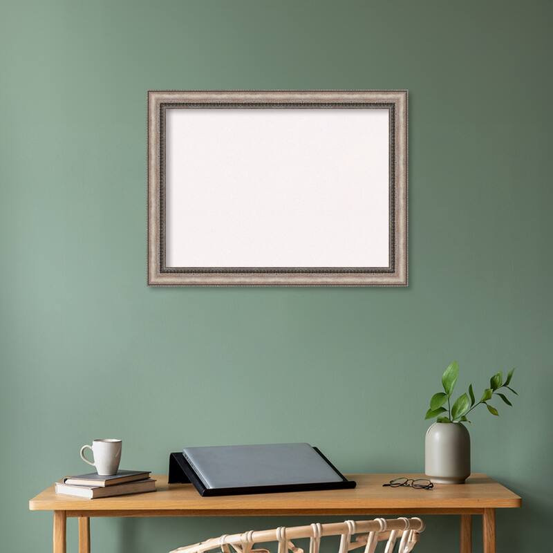 Lyla Ornate Silver Framed White Corkboard Bulletin Board