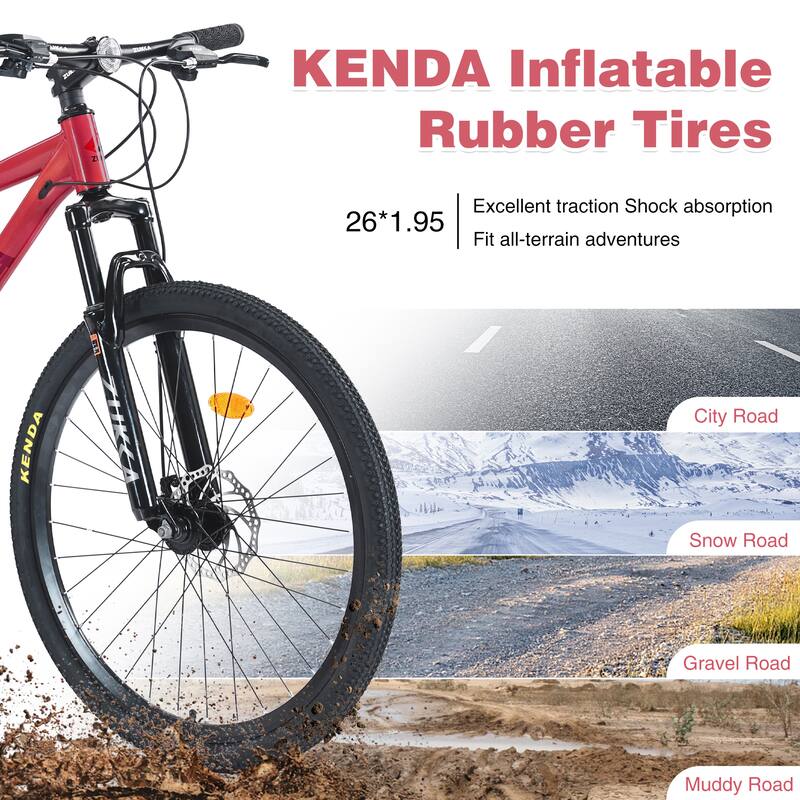 Mountain Bike - 24 Speed, Suspension Fork, KENDA Tires, Unisex