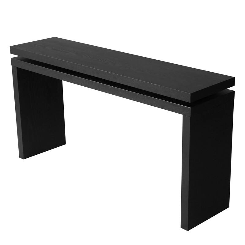60'' Farmhouse Console Table - Retro Wooden Entryway Table with Double Board Suspension Design, Solid Wood & MDF, Sofa Table