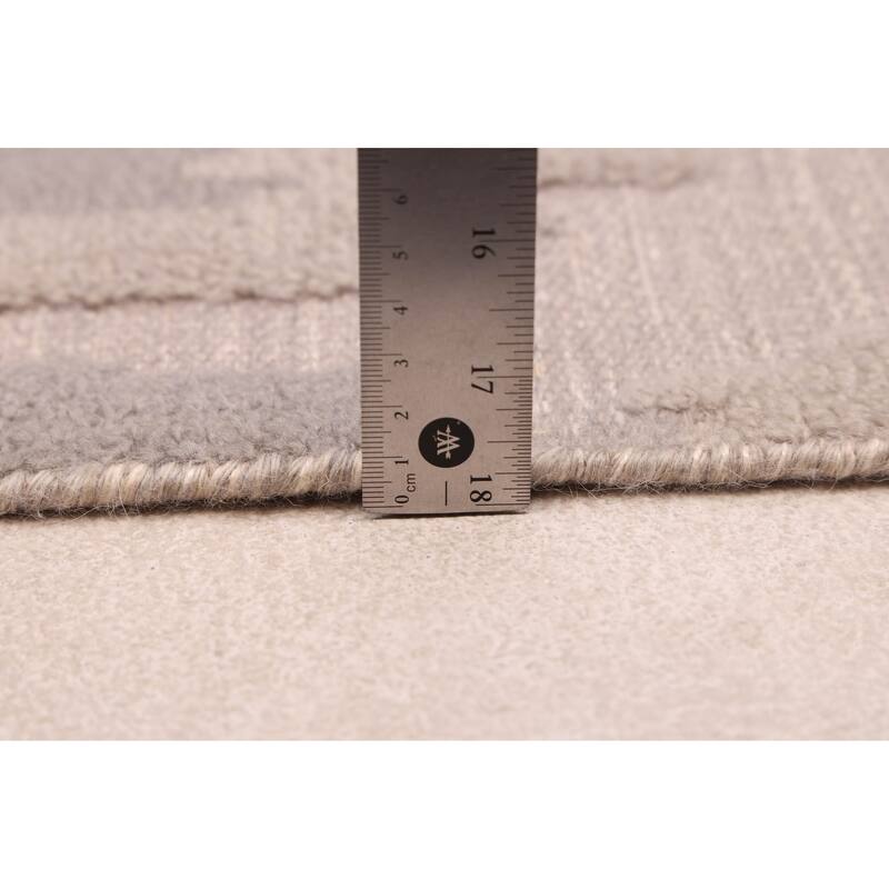 ECARPETGALLERY Hand-knotted Looma Grey Wool Rug - 7'8 x 10'1