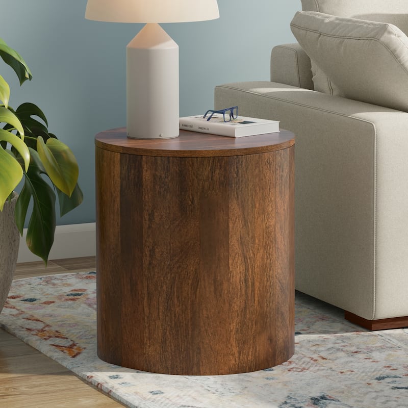 WYNDENHALL Hillmount 20 inch Wide Contemporary Side Table Assembled - Walnut Brown
