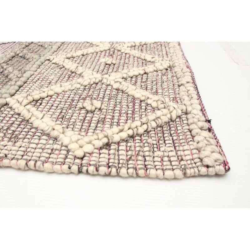 ECARPETGALLERY Braid weave Sienna Grey Wool Rug - 5'1 x 7'10