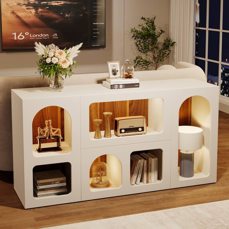 59” Modern Console Table with Storage for Entryway