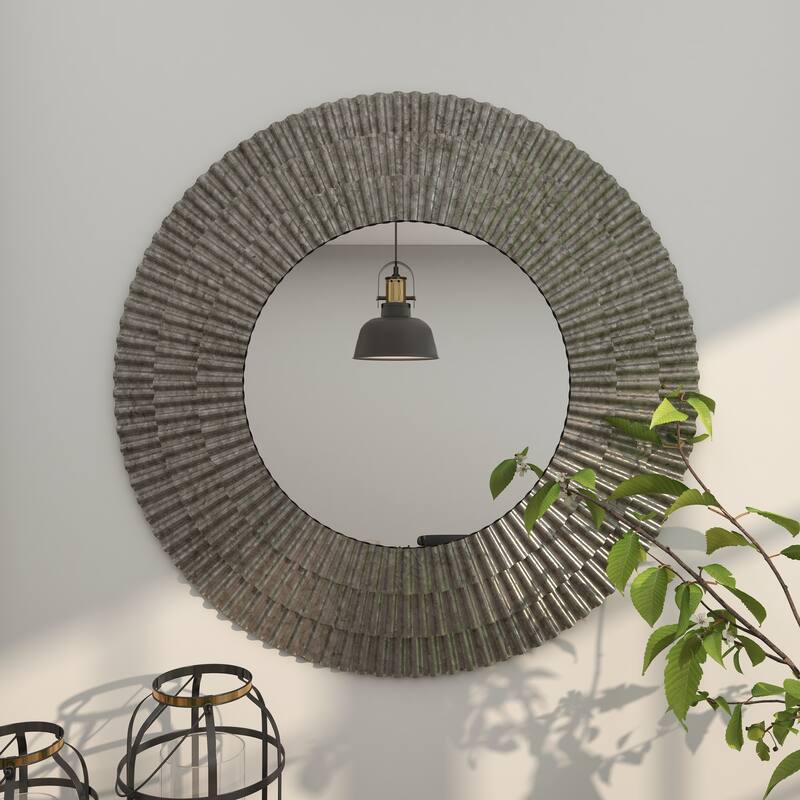 Gray Metal Room Wall Mirror