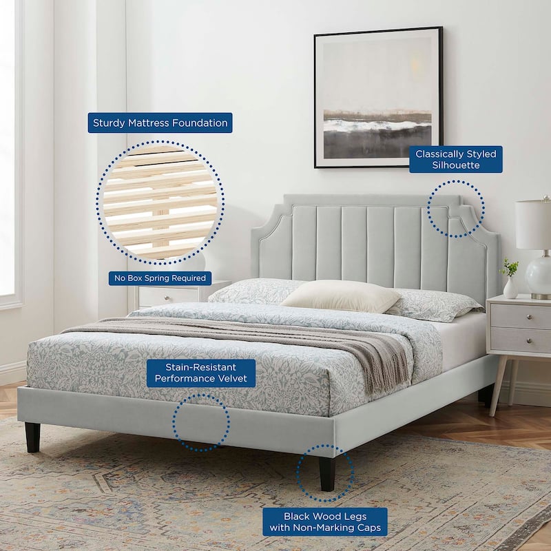 Sienna Performance Velvet Queen Platform Bed