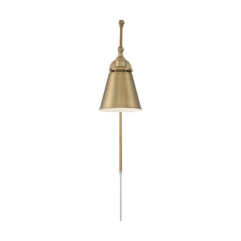 Bayard Swing Arm Lamp Burnished Brass with Switch