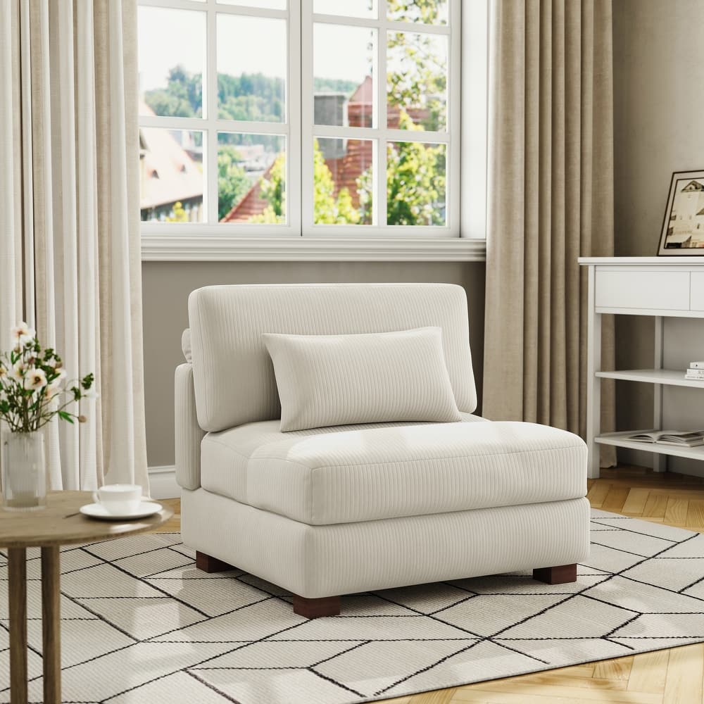 Modern Upholstered Armless Chair Accent Chair