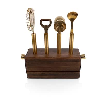 Legacy Sidecar 5-Piece Bar Tool Set, (Acacia Wood)