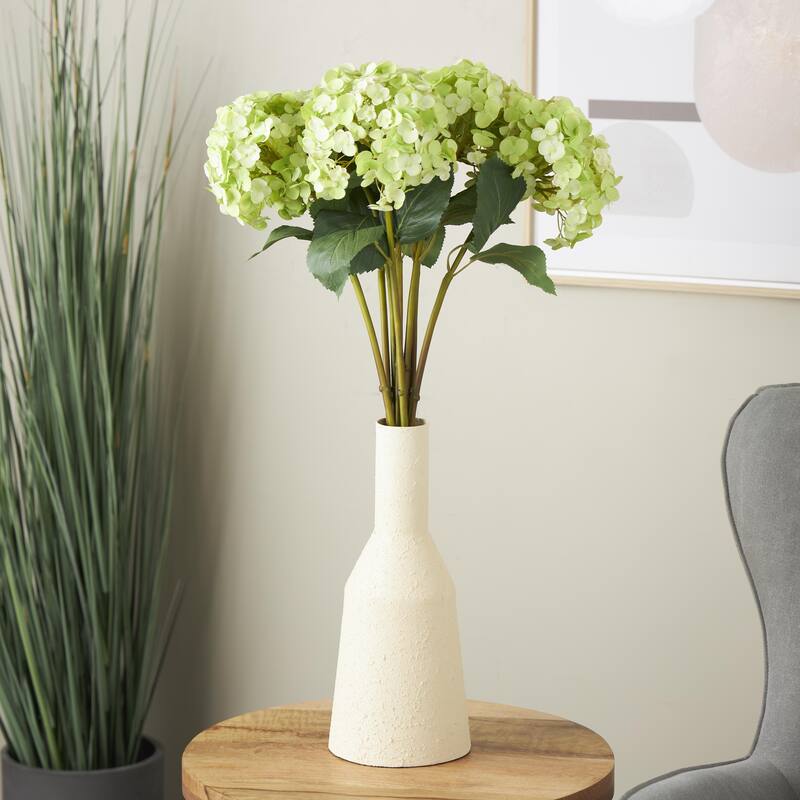 Green Faux Foliage Tall Hydrangea Artificial Flower Stem (Set of 8) - Green