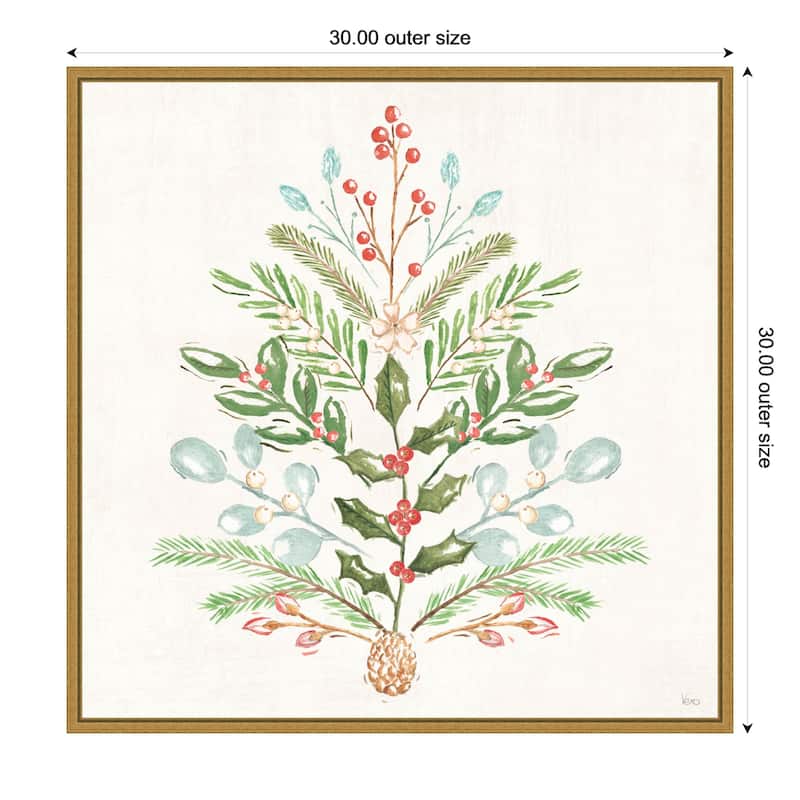 Elegant Holiday V by Veronique Charron Framed Canvas Wall Art Print - 30 x 30 in
