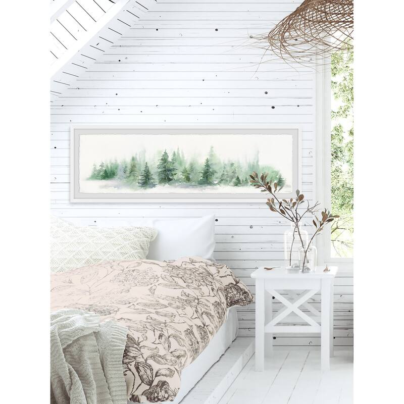 'Snow Covered Pines' Framed Painting Print