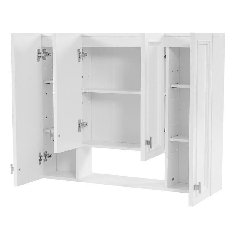 Modern Bathroom Cabinet with 5 Adjustable Shelves, Wall-Mounted Medicine Cabinet