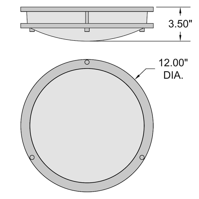 Access Lighting Solero III 12in W LED Flush Mount - Matte Black - Acrylic Lens - Dedicated LED