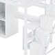 preview thumbnail 9 of 12, Metal Full Loft Bed With Desk, USB Ports, 5-Layer Shelf, Wardrobe And Stepped Stairs, White