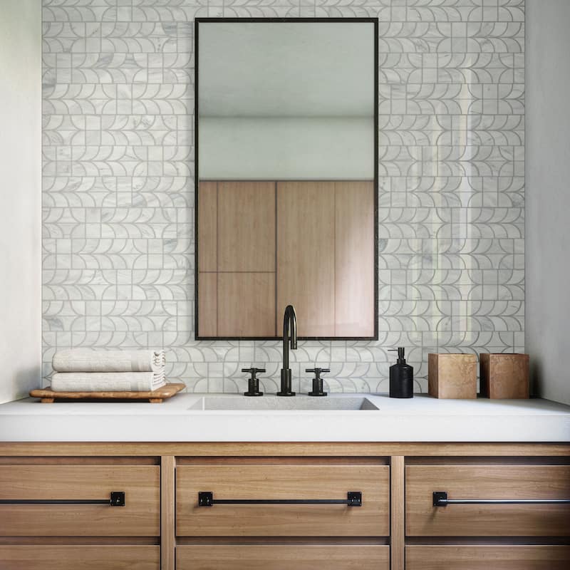 Daltile Gamma Natural Stone Patchwork Wall and Floor Mosaic Tile (Set of 10)
