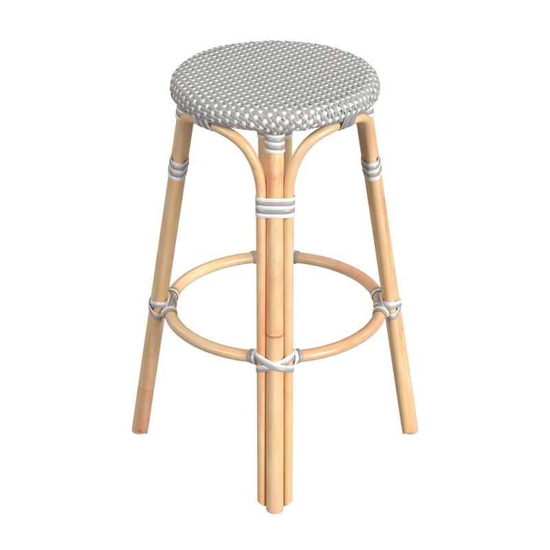 Tobias Rattan Round Bar Stool