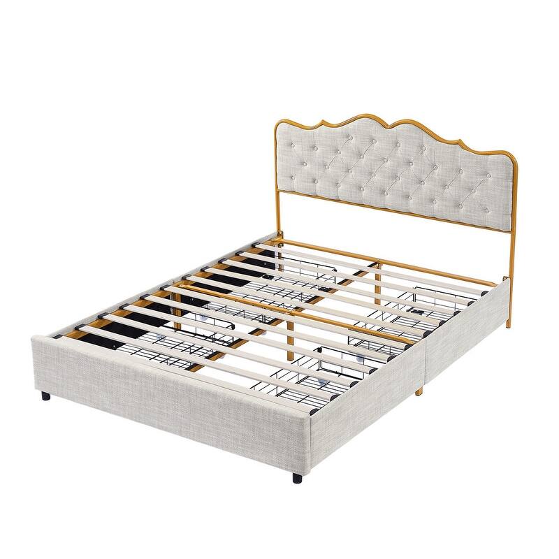 78" buckle-shaped backrest, sponge soft bag, with four storage drawers, comfortable and elegant