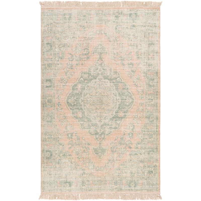 Livabliss Barack Distressed Medallion Handmade Cotton Area Rug
