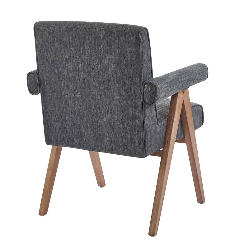 Roomfitters Modern Fabric Dining Armchair with Cushioned Seat, Mid-Century Accent Chair for Dining or Living Spaces
