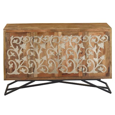 Brass Scroll Mango Credenza