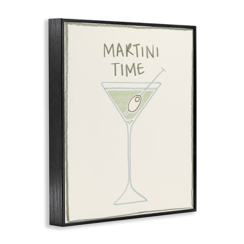 Stupell Minimal Martini Time Framed Giclee Art Design By Grace Popp