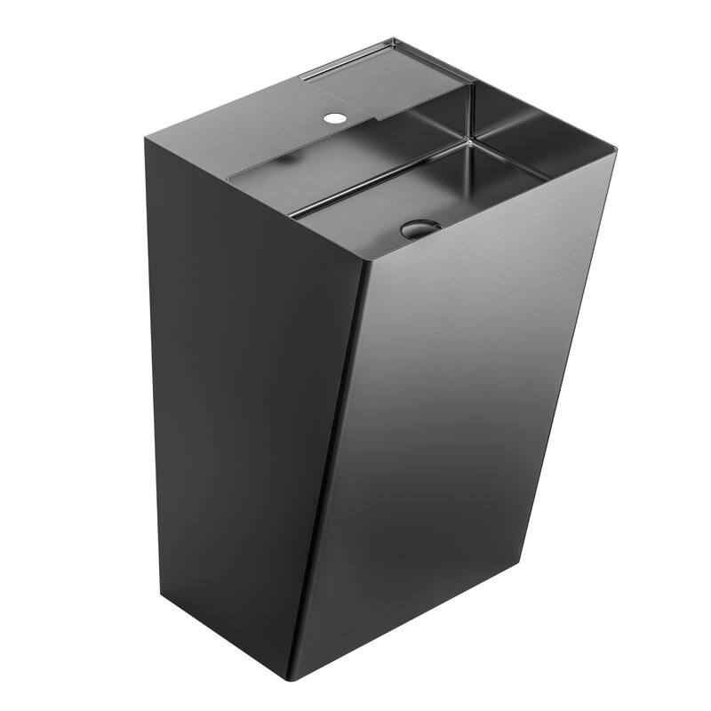 Karran USA CCP500 Cinox 19-3/4" Rectangular Stainless Steel Pedestal - Gunmetal Grey