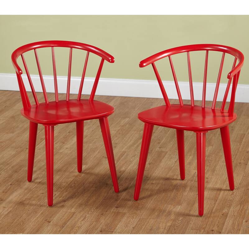 Simple Living Florence Modern Farmhouse Rubberwood Dining Chairs (Set of 2)
